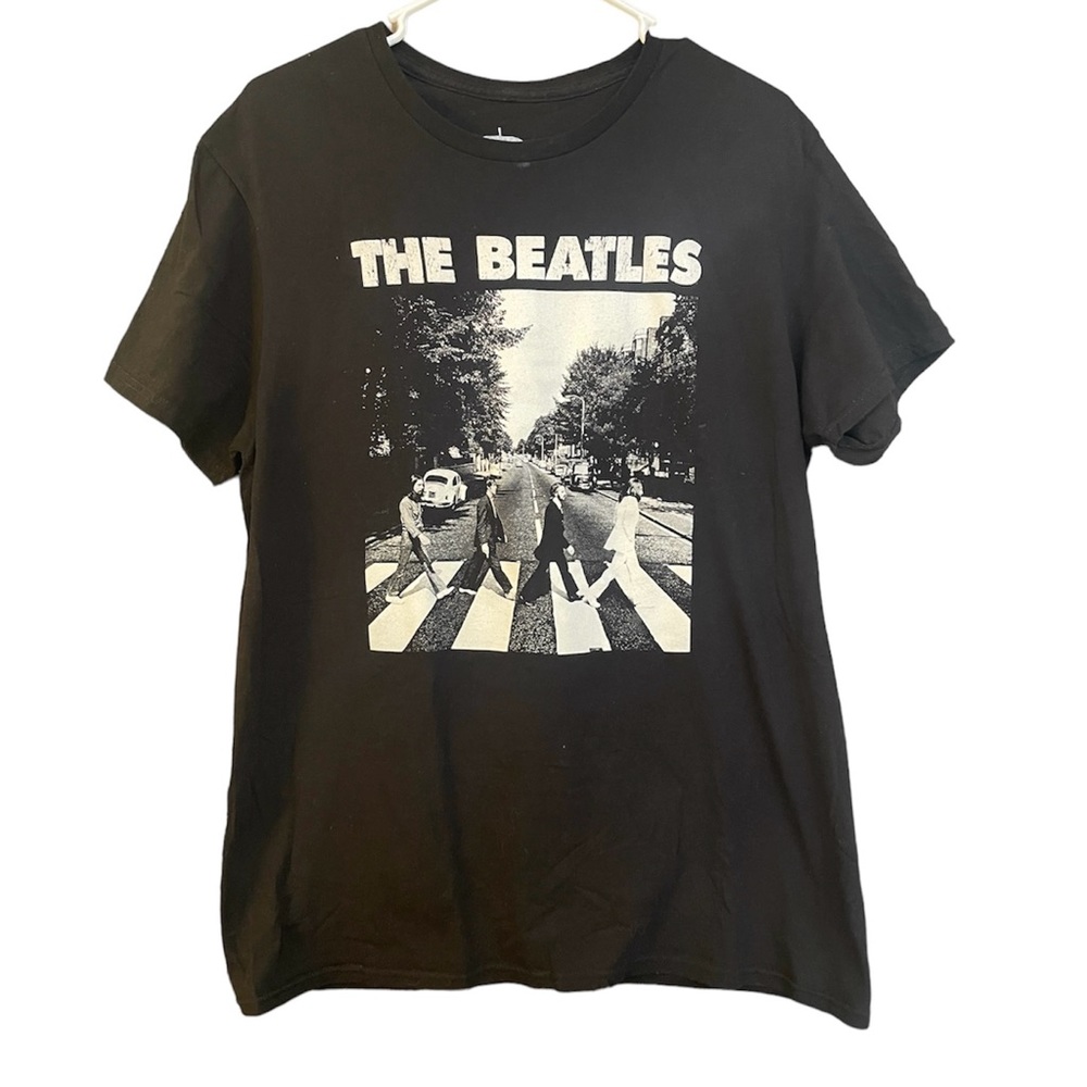 The Beatles Shirt Men’s Black Crew Neck Short Sleeve Graphic Band Tee Size L